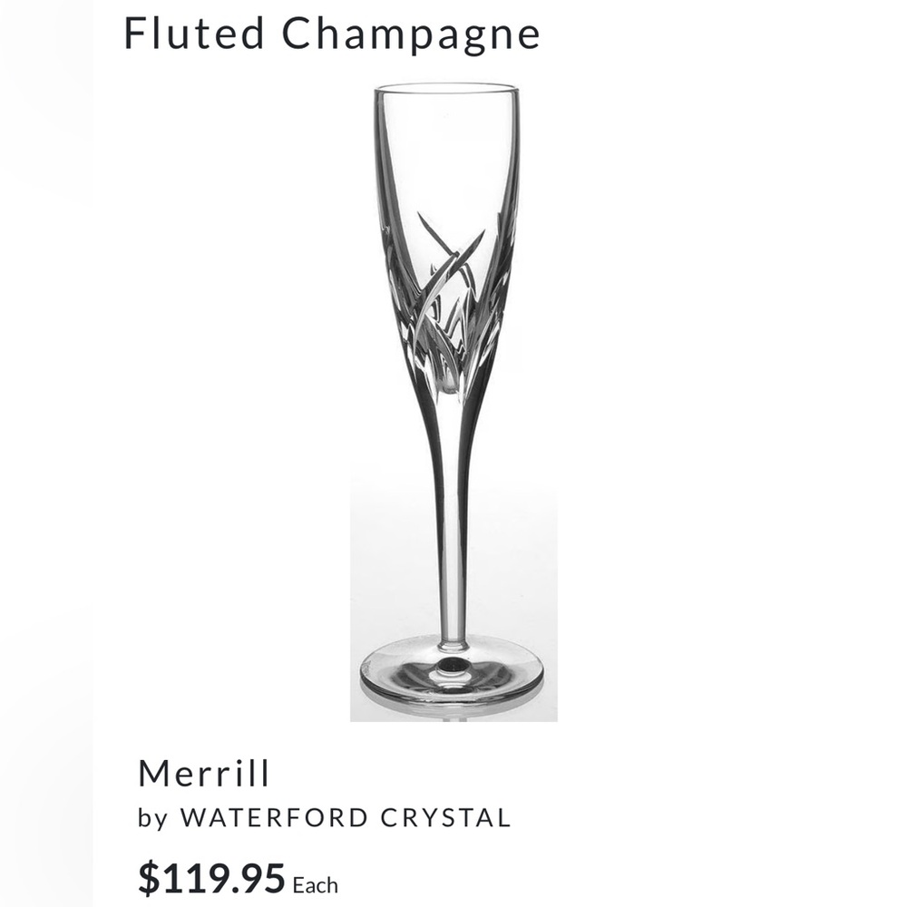 Waterford Merrill Crystal Champagne Flutes (Set of 4)
